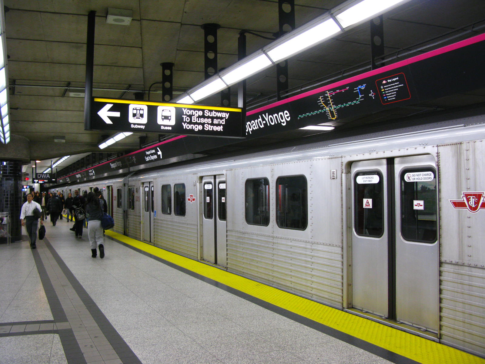 This image shows Sheppard-Yonge station at platform-level.